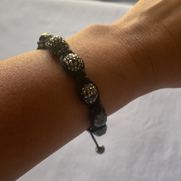 Express Black & Hematite Bead and Rope Bracelet - Picture 2 of 3